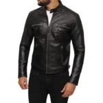 men-black-racer-jacket Mens Black Cafe Racer Jacket