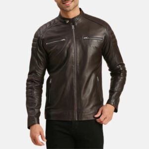 Brown Biker Jacket Mens
