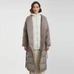 Beige Puffer Coat Front Open Beige Puffer Coat Front Open