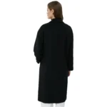 Black Double Breasted Coat For Ladies Back Black Double Breasted Coat For Ladies Back