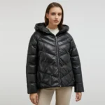 Black Padded Jacket Front