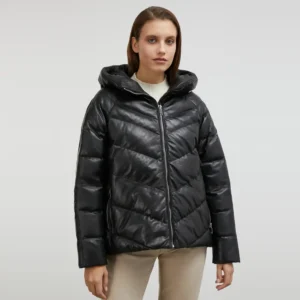 Black Padded Jacket Front