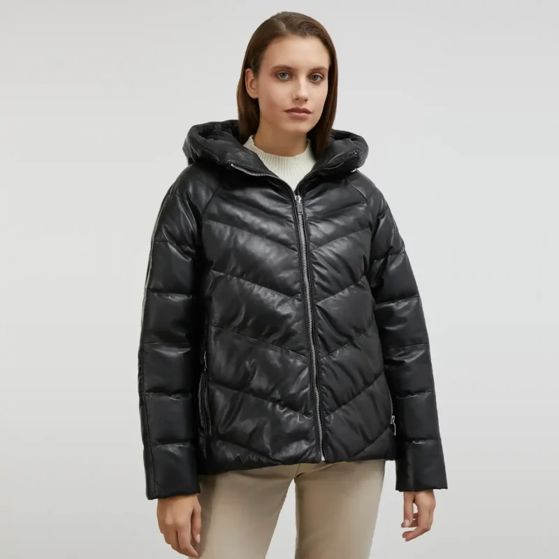 Black Padded Jacket Front