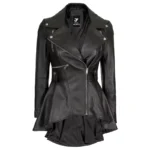 Black Peplum Jacket Front
