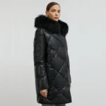 Black Puffer Coat With Black Fur Hood Left Black Puffer Coat With Black Fur Hood Left