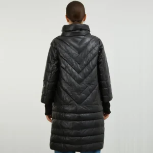 Black Quilted Coat Back