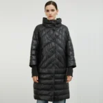 Black Quilted Coat Front Black Quilted Coat Front
