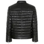 Black Shiny Puffer Jacket Back Black Shiny Puffer Jacket Back