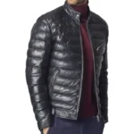 Black Shiny Puffer Jacket Left Black Shiny Puffer Jacket Left