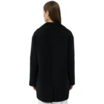 Black Wool Womens Coat Back Black Wool Womens Coat Back