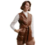 Brown Vest Womens Left Close Brown Vest Womens Left Close