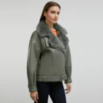 Green Faux Fur Jacket Left