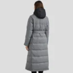 Grey Puffer Coat Back