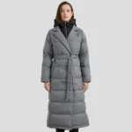Grey Puffer Coat Front