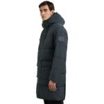 Grey Puffer Coat With Fur Hood For Mens Right