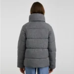 Grey Puffer Jacket Back Grey Puffer Jacket Back