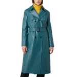Light Blue Trench Coat Front Light Blue Trench Coat Front