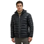 Lightweight Puffer Jacket With Hood Front Lightweight Puffer Jacket With Hood Front