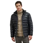 Lightweight Puffer Jacket With Hood Front Open Lightweight Puffer Jacket With Hood Front Open