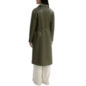 Olive Green Trench Coat Back