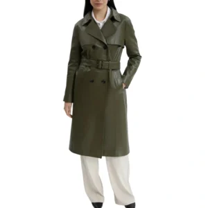 Olive Green Trench Coat Front