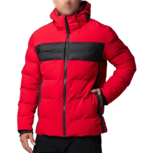 Red And Black Puffer Jacket Front