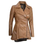 Tan Peplum Jacket Left Tan Peplum Jacket Left