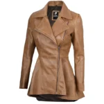 Tan Peplum Jacket Right Tan Peplum Jacket Right