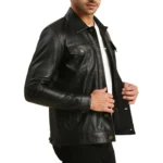 Black Trucker Jacket Mens