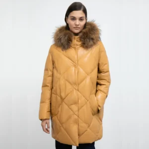 Yellow Coat With Fur Front