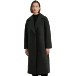 dark green wool coat womens front open
