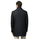 dark grey wool coat back dark grey wool coat back