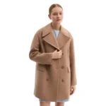 light brown wool coat front open light brown wool coat front open