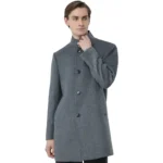 light grey wool coat mens front