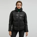 long black puffer jacket front closure long black puffer jacket front closure