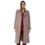 pale pink wool coat front open pale pink wool coat front open