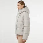 white puffer jacket with hood left white puffer jacket with hood left