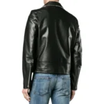 Black Leather Punk Jacket Back