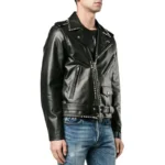 Black Leather Punk Jacket Left