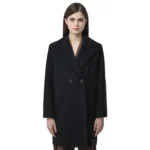 Black Wool Coat Women's Single Breasted Front Black Wool Coat Women's Single Breasted Front