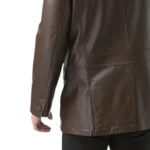 Dark Brown Leather Blazer Half