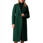 Long Green Wool Coat For Womens Front Long Green Wool Coat For Womens Front