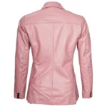 Pink Leather Blazer Back Pink Leather Blazer Back
