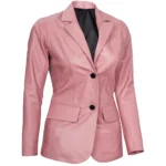 Pink Leather Blazer Left Pink Leather Blazer Left
