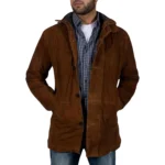 brown suede mens coat front brown suede mens coat front