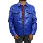 Blue Trucker Jacket Front Blue Trucker Jacket Front