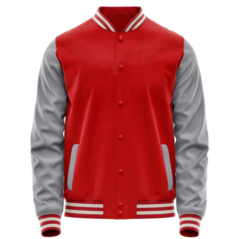 red and gray letterman jacket