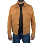Logan Cowboy Trucker Suede Leather Jacket Logan Cowboy Trucker Suede Leather Jacket