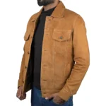 Logan Cowboy Trucker Suede Leather Jacket Logan Cowboy Trucker Suede Leather Jacket