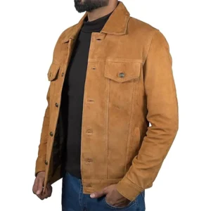 Logan Cowboy Trucker Suede Leather Jacket